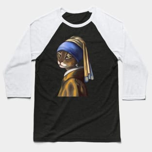 Bengal Cat with pearl earring Baseball T-Shirt